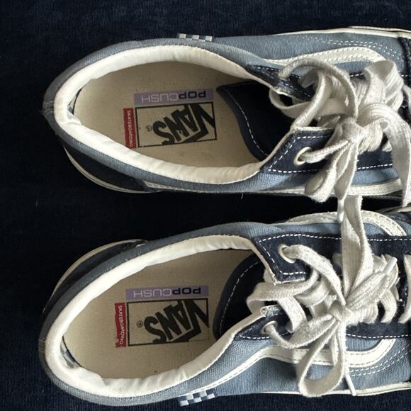 Vans Old Skool PopCush Navy White Men’s 10 US Skate Shoes Minimal Wear Blue - Picture 4 of 16